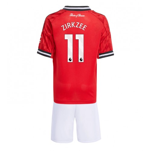 Manchester United Joshua Zirkzee #11 Replica Home Stadium Kit for Kids 2025-26 Short Sleeve (+ pants)